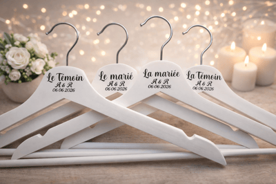 Cintres mariage personnalise steph crea cadeau invites bapteme montauban de bretagne broceliande rennes tempons evjf evjg mariee marie