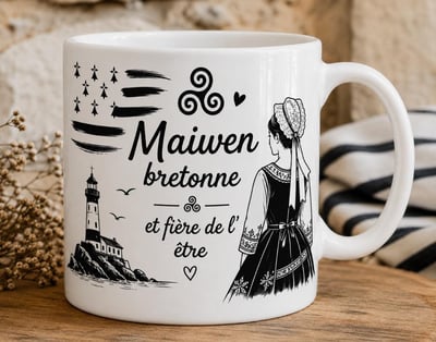 Mug bretonne breton et fiere de l etre bretagne personnalise