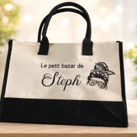 Sac bazard steph personnalise steph crea cadeau invites bapteme montauban de bretagne broceliande rennes invites cremaillere cadeaux cadeau rencontre prenom prenoms personnaliser s