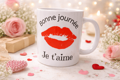 Tasse bonne journee je t aime personnalisee personnalise steph crea cadeau invites bapteme montauban de bretagne broceliande rennes invites cremaillere cadeaux cadeau rencontre pre