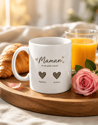 Tasse coeur leopard