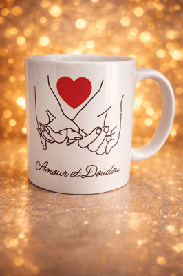 Tasse couple c ur personnalise steph crea cadeau invites bapteme montauban de bretagne broceliande rennes invites cremaillere cadeaux cadeau rencontre prenom prenoms personnaliser 